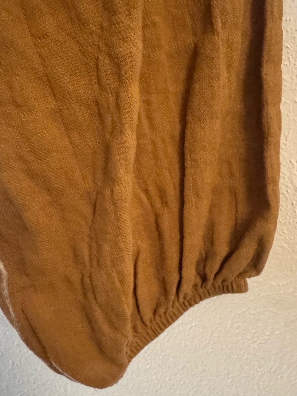 Wild Fable Women's Caramel Brown Puff Sleeve Ruched Neckline Crop Top Plus 2X - Picture 5 of 8